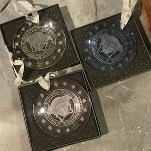Versace ornaments 
Pink blue clear
Glass